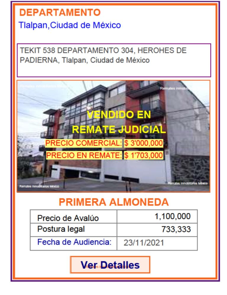 Departamento en Venta por Remate Judicial en Col Padierna, Tlalpan